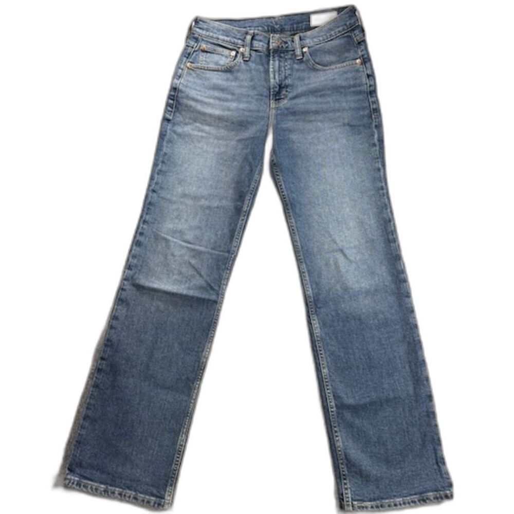 GAP High Rise Straight Leg Jeans Womens 27 4 Light Wash 30" Inseam NWOT